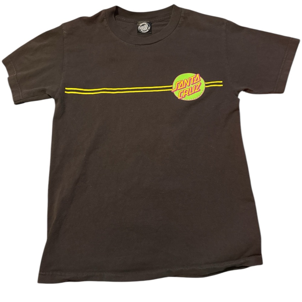 Vintage Santa Cruz Gray T-Shirt with Yellow and Pink Logo